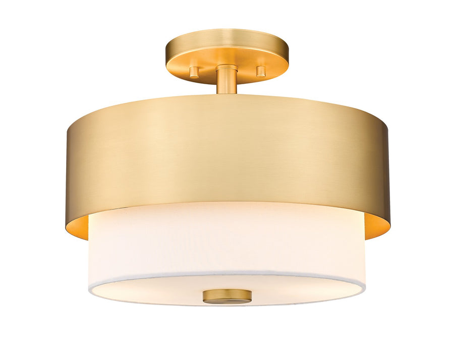 Z-Lite 495SF13-MGLD Two Light Semi Flush Mount, Modern Gold