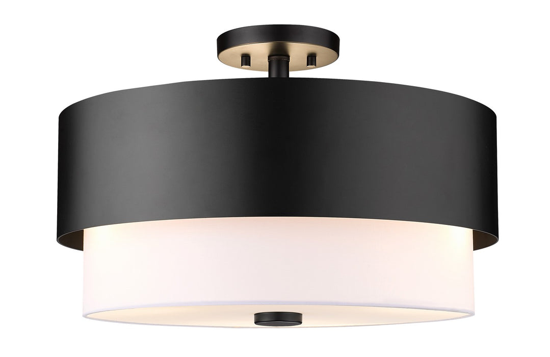 Z-Lite 495SF18-MB Three Light Semi Flush Mount, Matte Black