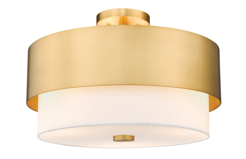 Z-Lite 495SF18-MGLD Three Light Semi Flush Mount, Modern Gold