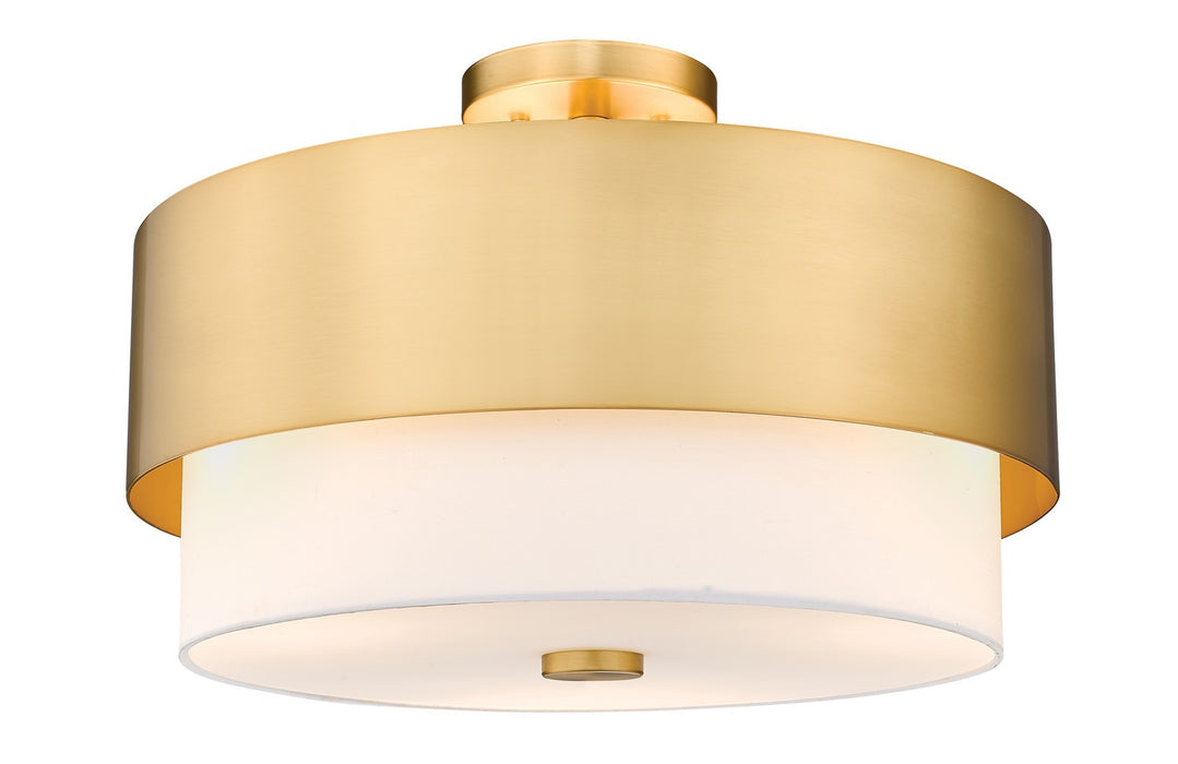 Z-Lite 495SF18-MGLD Three Light Semi Flush Mount, Modern Gold