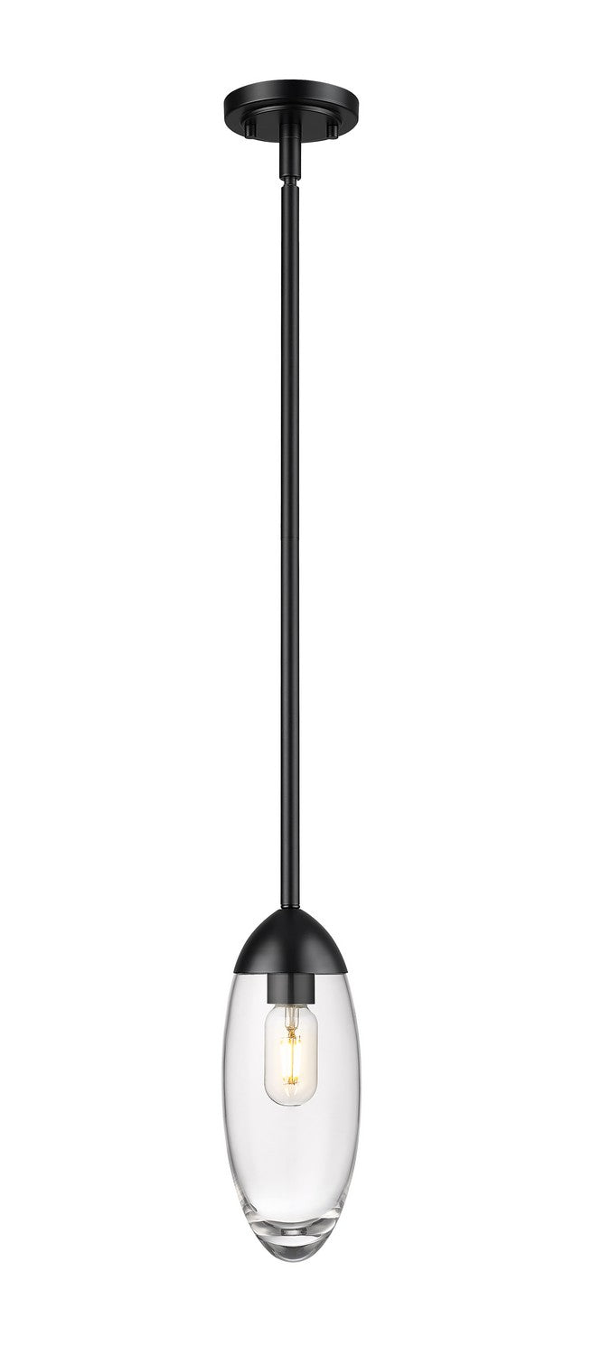 Z-Lite 651P-ROD-MB One Light Pendant, Matte Black