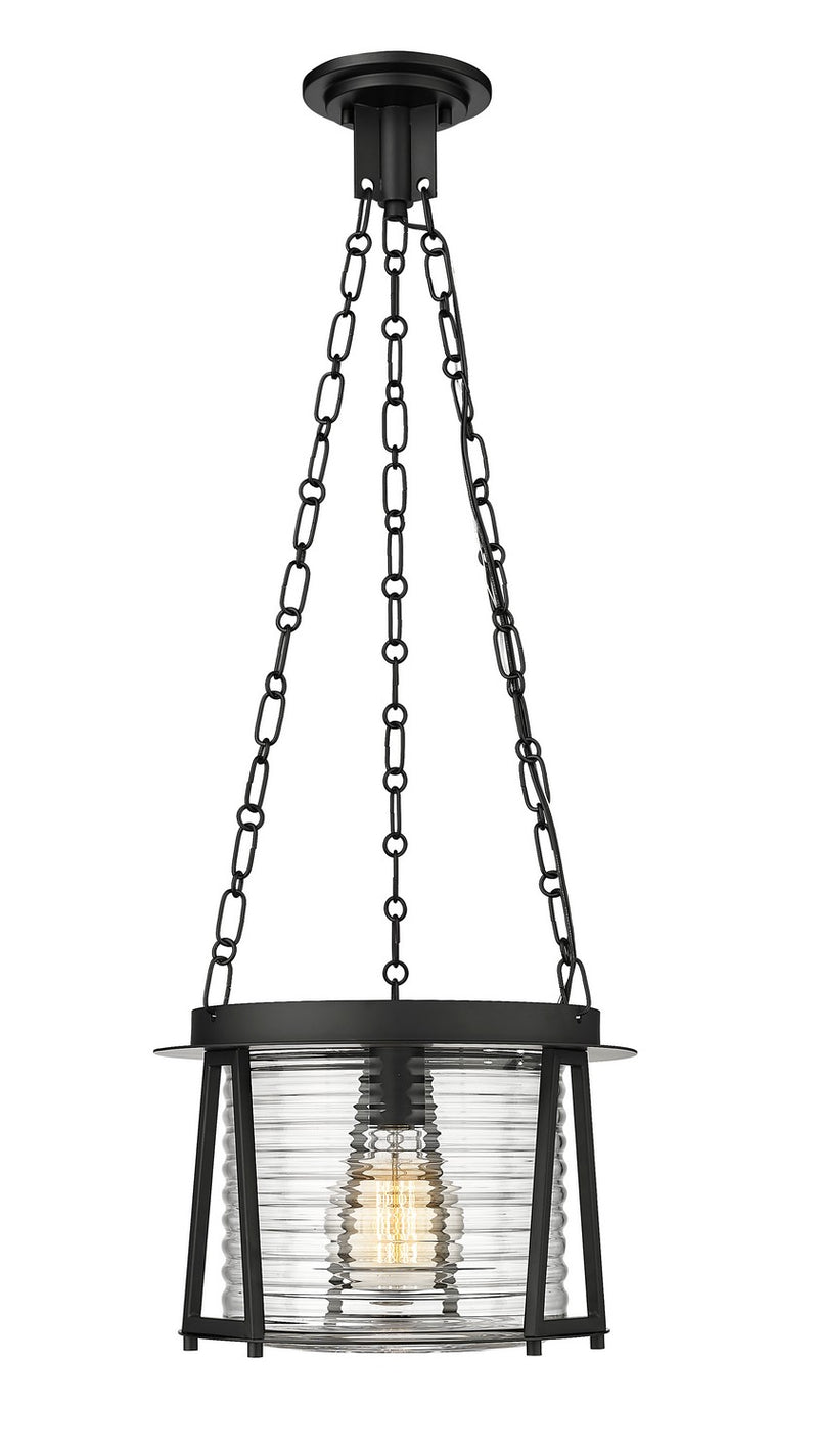 Z-Lite 7503P13-MB One Light Pendant, Matte Black