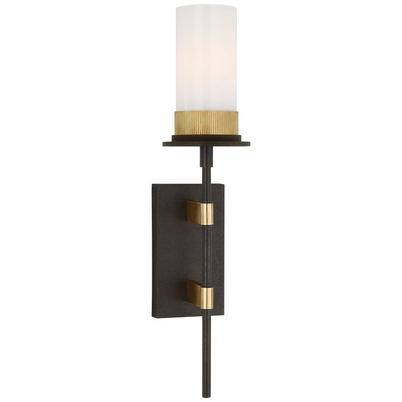 Visual Comfort Signature RB 2012WI/AB-WG LED Wall Sconce, Warm Iron and Antique Brass