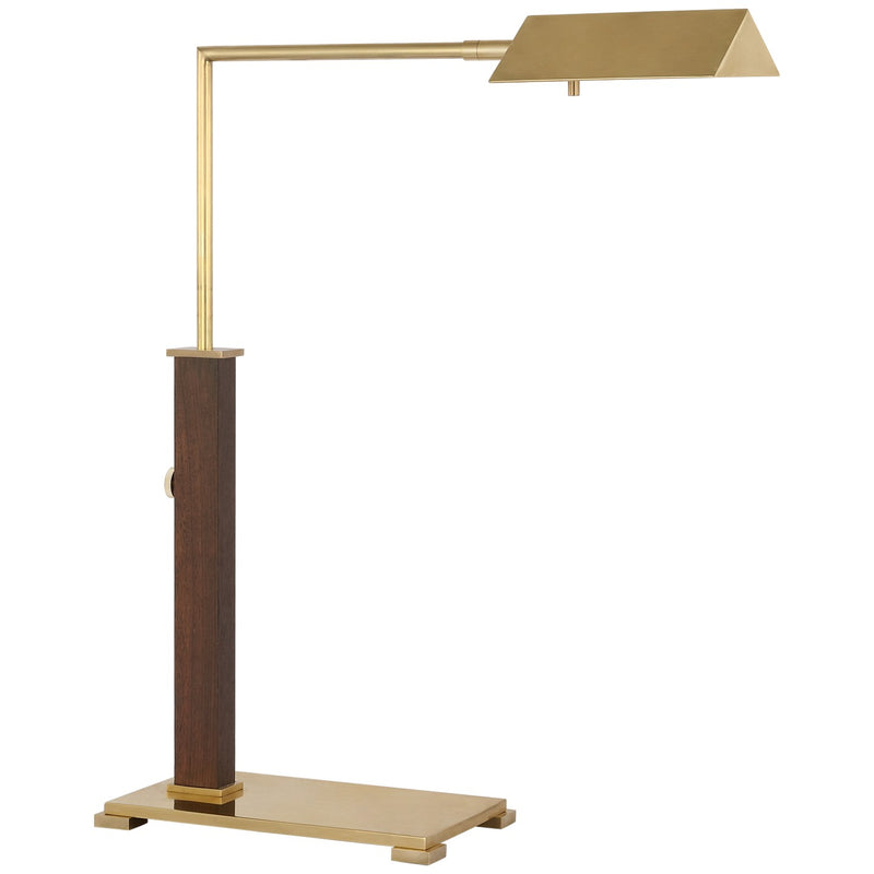 Visual Comfort Signature RB 3005AB/DW LED Desk Lamp, Antique Brass and Dark Walnut