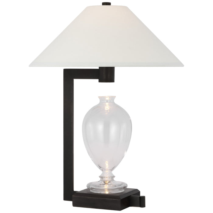 Visual Comfort Signature RB 3090CG/WI-L LED Table Lamp, Clear Glass and Warm Iron and Dark Walnut