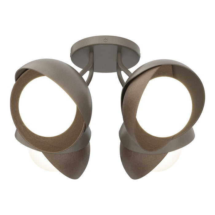 Hubbardton Forge 121376-SKT-07-05-GG0711 Four Light Semi-Flush Mount, Dark Smoke