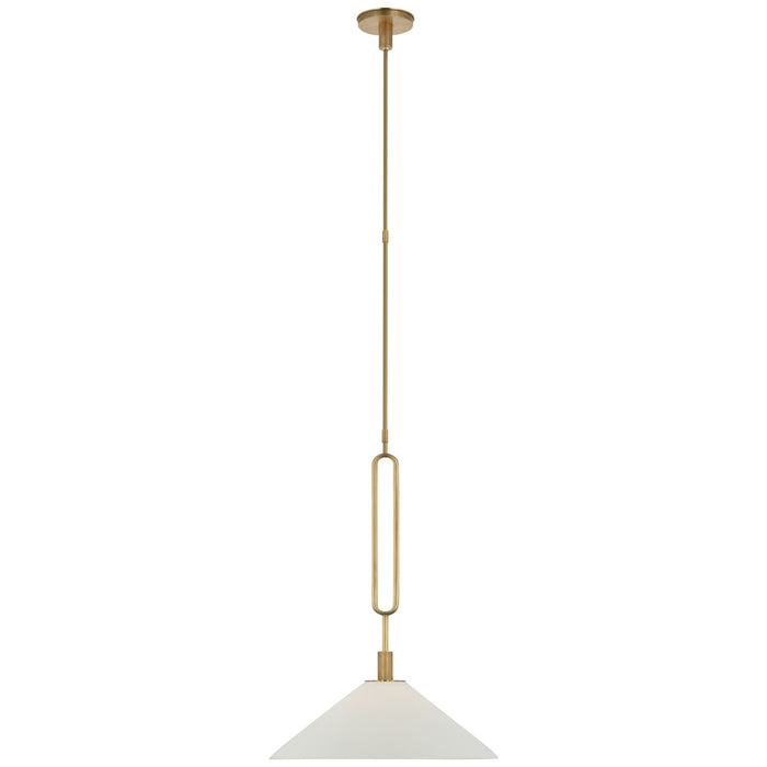 Visual Comfort Signature RB 5061AB-BSQ LED Pendant, Antique Brass