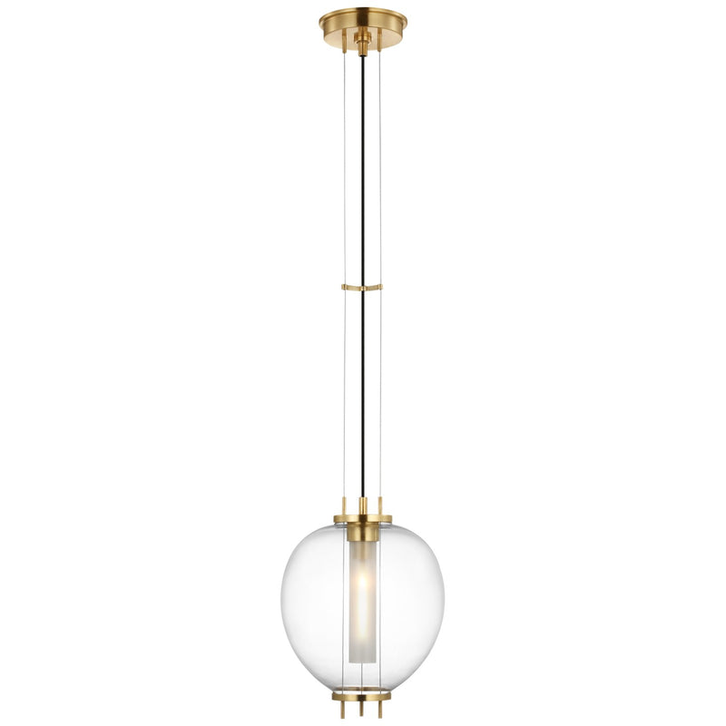Visual Comfort Signature RB 5096AB-CG LED Pendant, Antique Brass