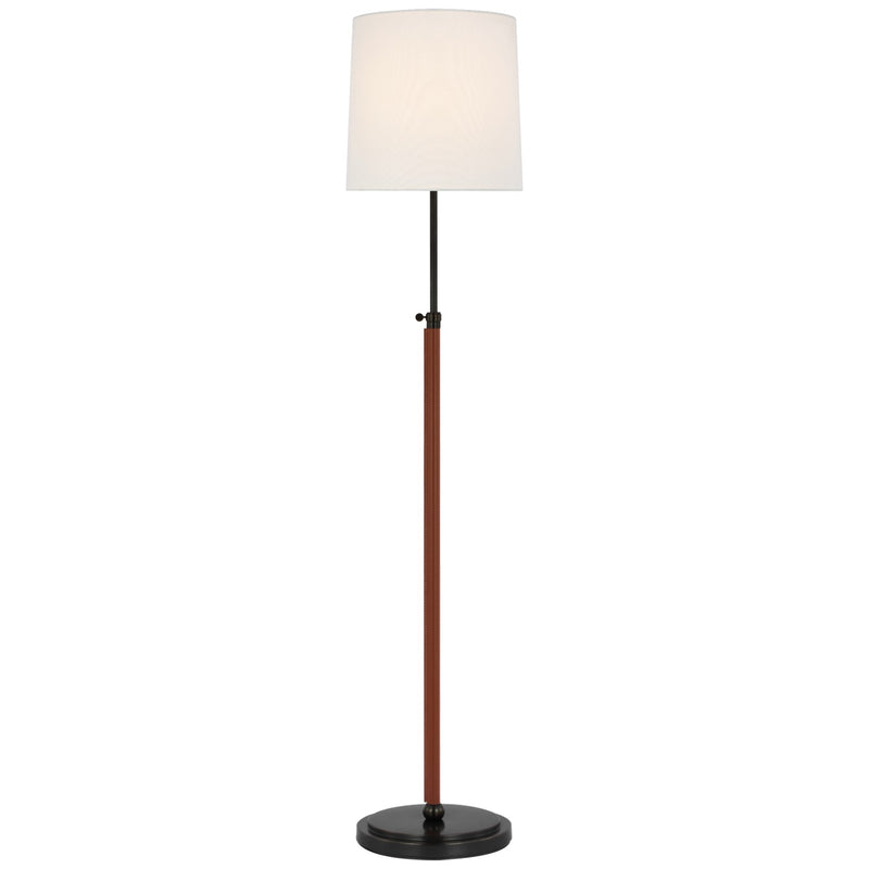 Visual Comfort Signature TOB 1580BZ/SDL-L LED Floor Lamp, Bronze and Saddle Leather