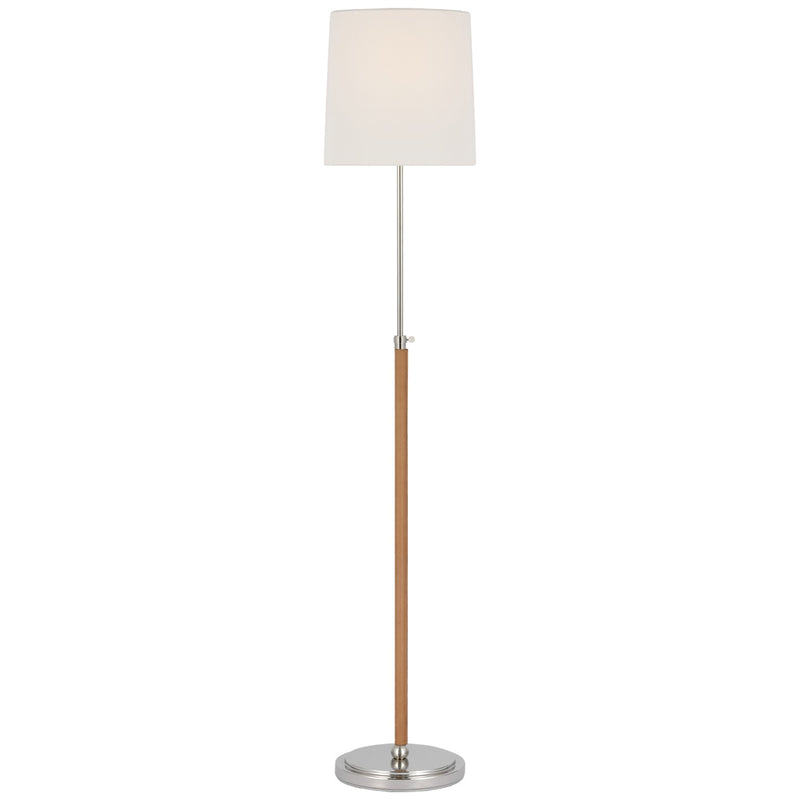 Visual Comfort Signature TOB 1580PN/NAT-L LED Floor Lamp, Polished Nickel and Natural Leather