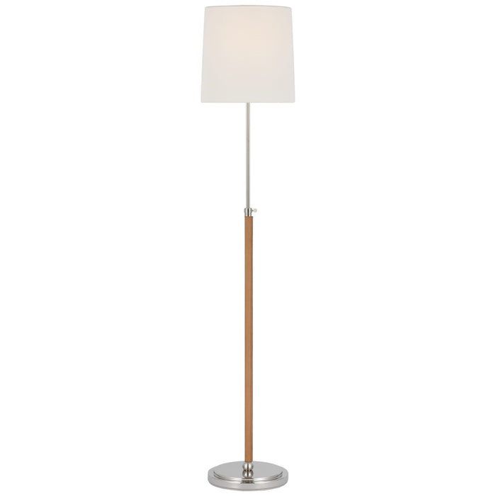 Visual Comfort Signature TOB 1580PN/NAT-L LED Floor Lamp, Polished Nickel and Natural Leather
