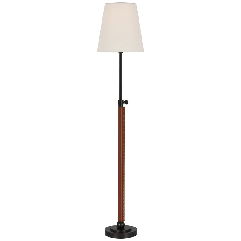 Visual Comfort Signature TOB 3580BZ/SDL-L LED Table Lamp, Bronze and Saddle Leather
