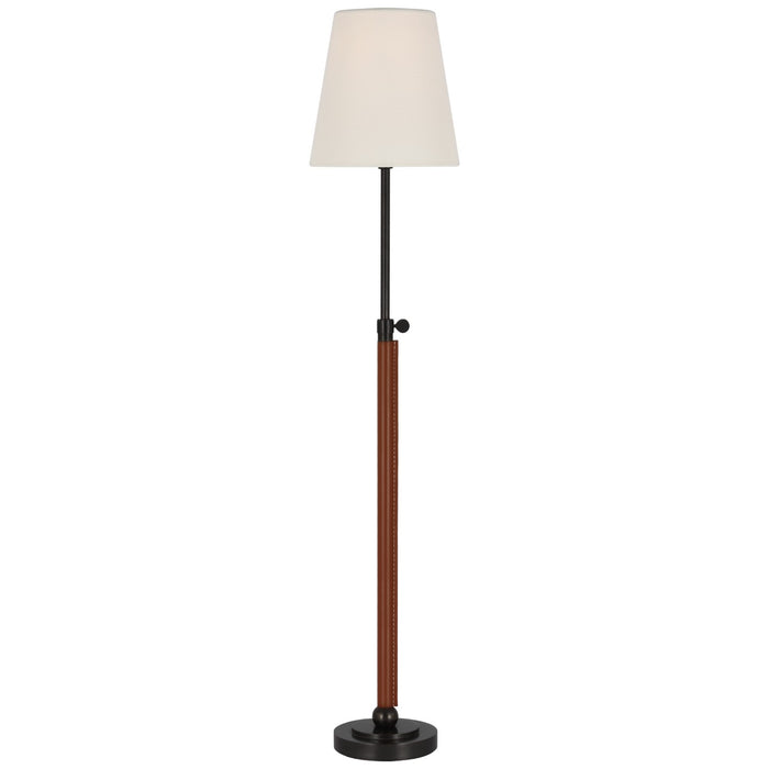 Visual Comfort Signature TOB 3580BZ/SDL-L LED Table Lamp, Bronze and Saddle Leather