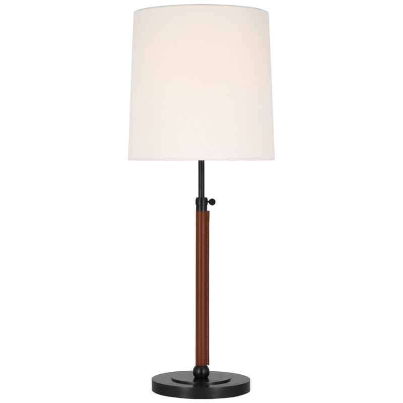 Visual Comfort Signature TOB 3581BZ/SDL-L LED Table Lamp, Bronze and Saddle Leather
