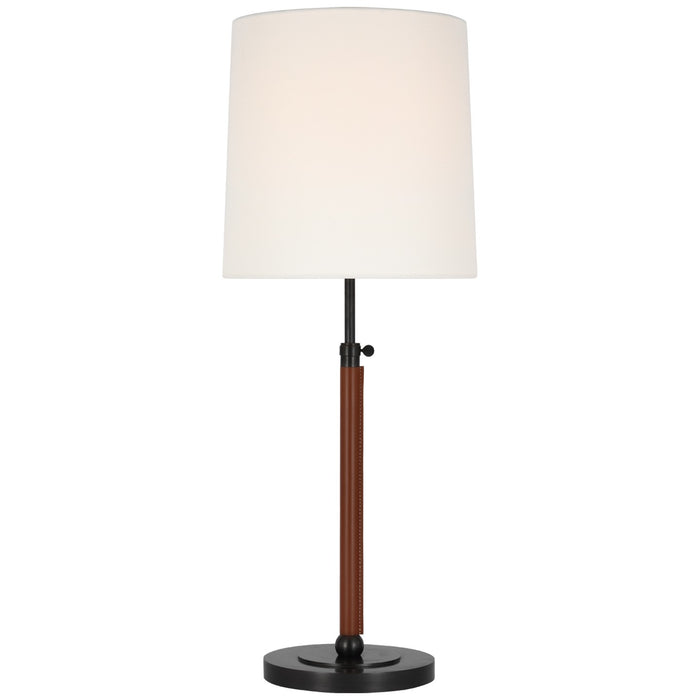 Visual Comfort Signature TOB 3581BZ/SDL-L LED Table Lamp, Bronze and Saddle Leather