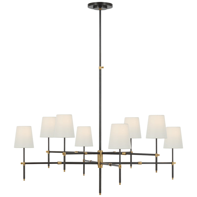Visual Comfort Signature TOB 5197BZ/HAB-L LED Chandelier, Bronze and Hand-Rubbed Antique Brass