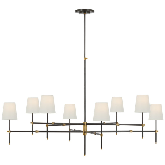Visual Comfort Signature TOB 5198BZ/HAB-L LED Chandelier, Bronze and Hand-Rubbed Antique Brass