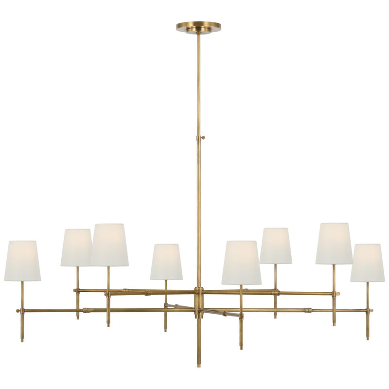 Visual Comfort Signature TOB 5198HAB-L LED Chandelier, Hand-Rubbed Antique Brass