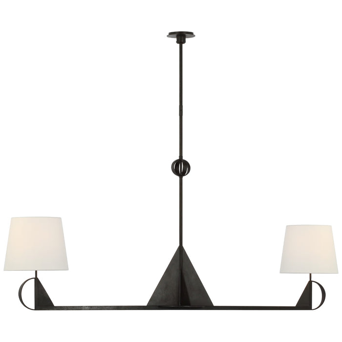Visual Comfort Signature TOB 5422AI-L LED Linear Chandelier, Aged Iron