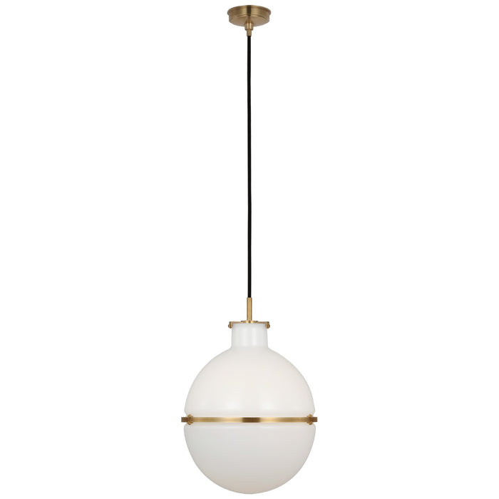 Visual Comfort Signature TOB 5486HAB-WG LED Pendant, Hand-Rubbed Antique Brass