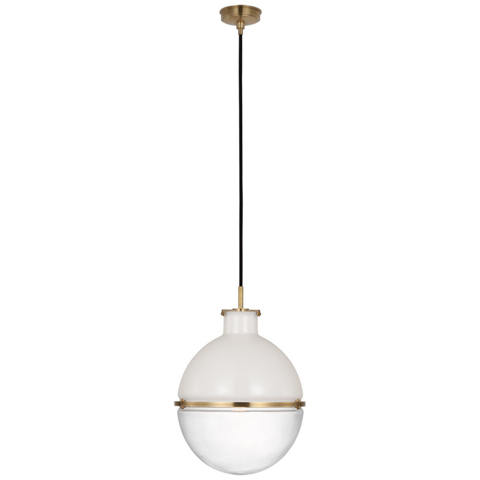Visual Comfort Signature TOB 5486HAB-WG/CG LED Pendant, Hand-Rubbed Antique Brass