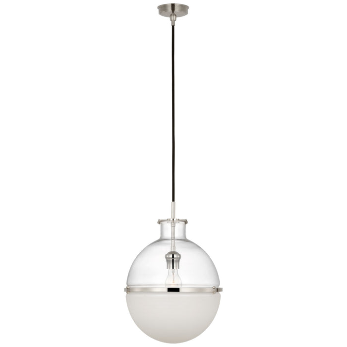 Visual Comfort Signature TOB 5486PN-CG/WG LED Pendant, Polished Nickel