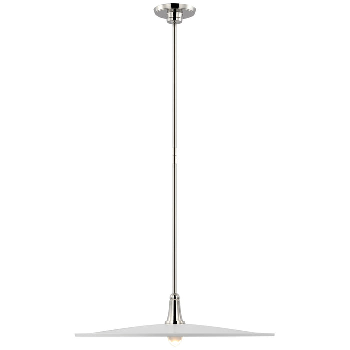 Visual Comfort Signature TOB 5492PN-WHT LED Pendant, Polished Nickel