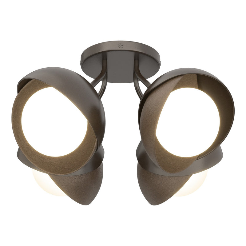 Hubbardton Forge 121376-SKT-14-05-GG0711 Four Light Semi-Flush Mount, Oil Rubbed Bronze