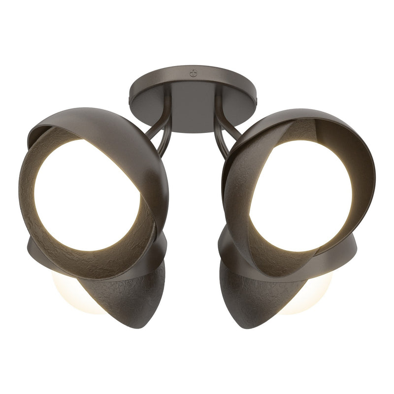 Hubbardton Forge 121376-SKT-14-14-GG0711 Four Light Semi-Flush Mount, Oil Rubbed Bronze