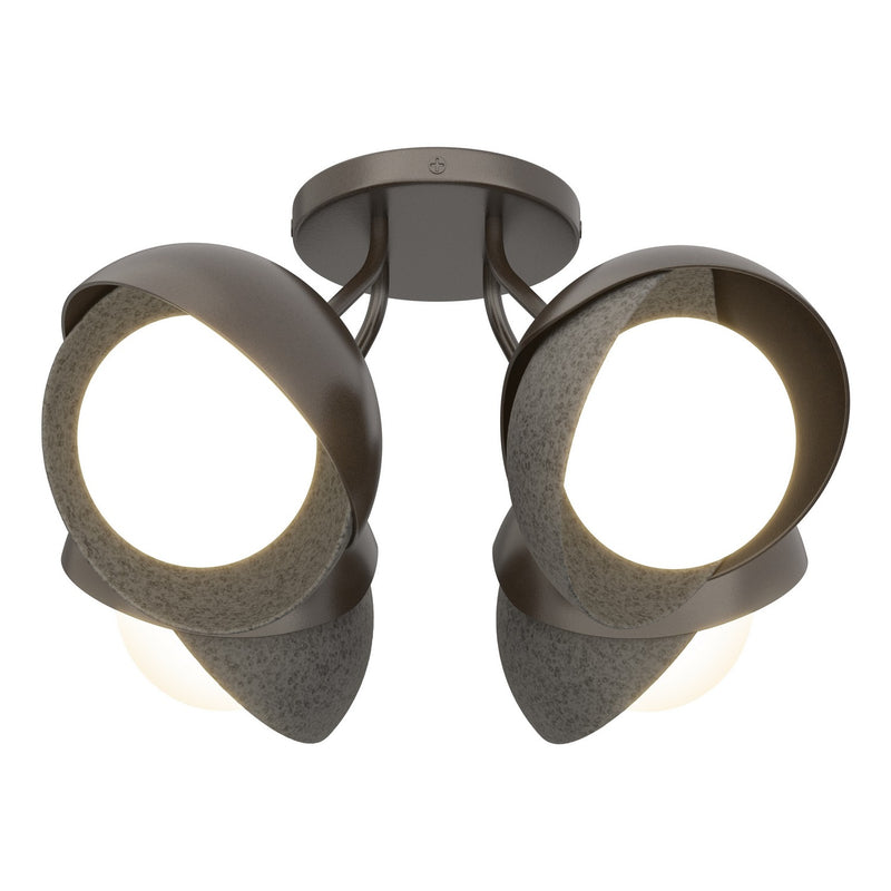 Hubbardton Forge 121376-SKT-14-20-GG0711 Four Light Semi-Flush Mount, Oil Rubbed Bronze
