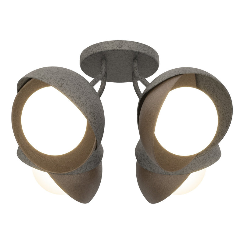 Hubbardton Forge 121376-SKT-20-20-GG0711 Four Light Semi-Flush Mount, Natural Iron