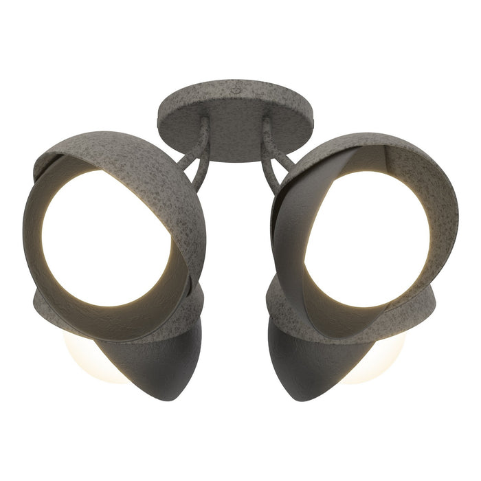 Hubbardton Forge 121376-SKT-20-10-GG0711 Four Light Semi-Flush Mount, Natural Iron