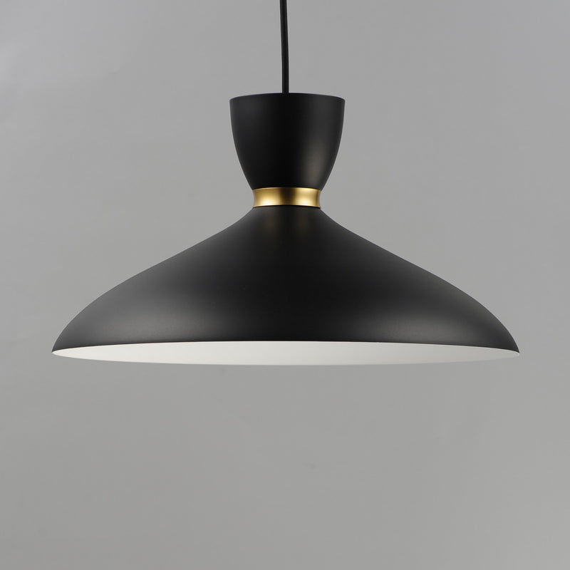 Maxim 11304BKSBR One Light Pendant, Black / Satin Brass