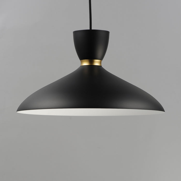 Maxim 11304BKSBR One Light Pendant, Black / Satin Brass