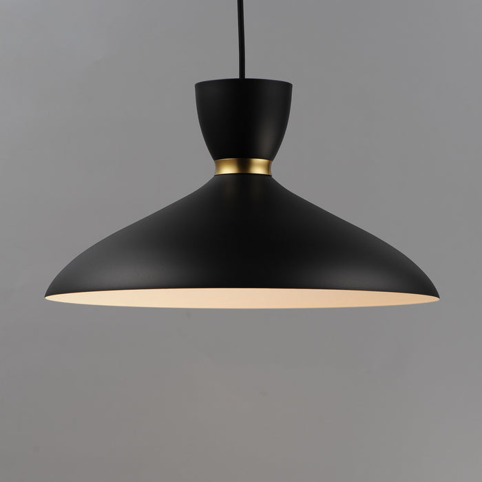 Maxim 11304BKSBR One Light Pendant, Black / Satin Brass