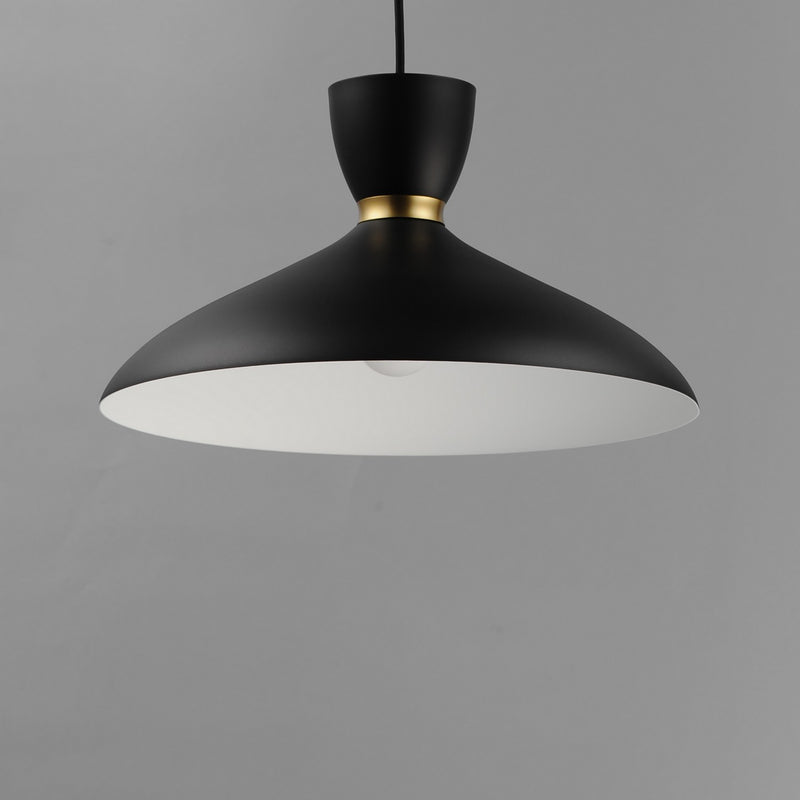 Maxim 11304BKSBR One Light Pendant, Black / Satin Brass