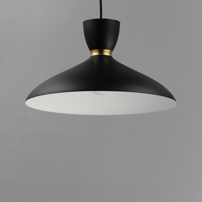 Maxim 11304BKSBR One Light Pendant, Black / Satin Brass