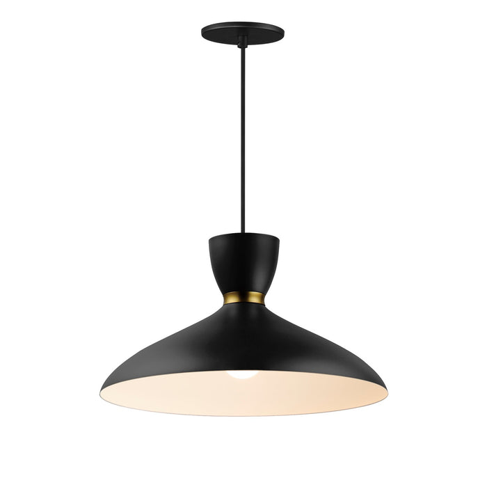Maxim 11304BKSBR One Light Pendant, Black / Satin Brass
