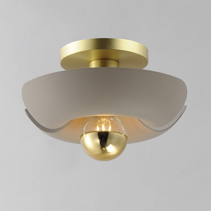 Maxim 11390SGSBR LED Flush Mount, Silver Gold / Satin Brass