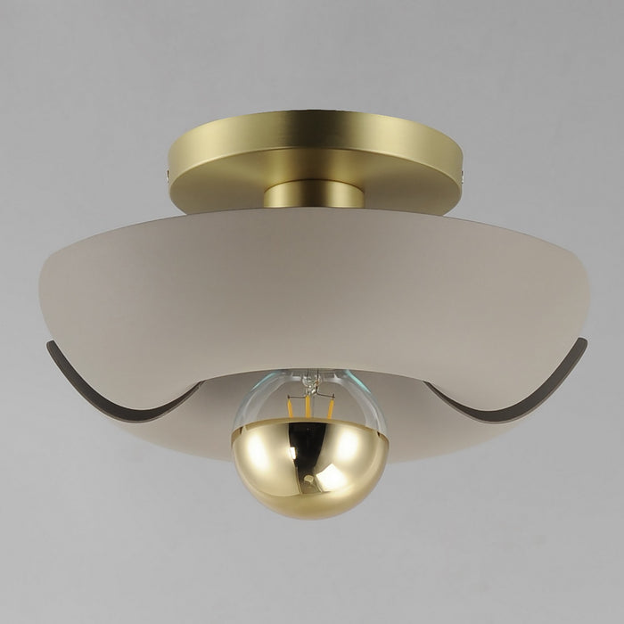 Maxim 11390SGSBR LED Flush Mount, Silver Gold / Satin Brass