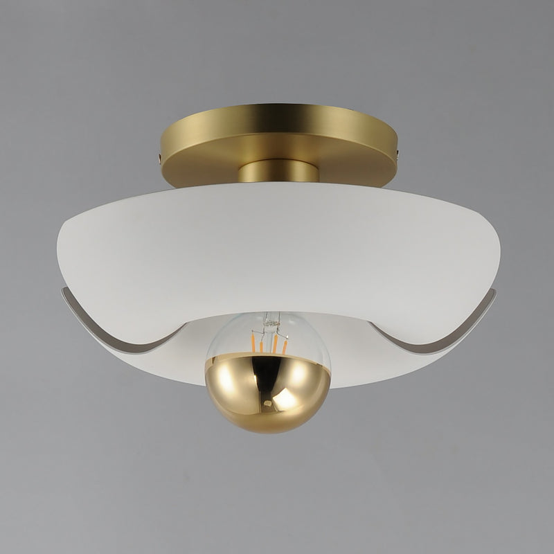 Maxim 11390WTSBR LED Flush Mount, White/Satin Brass