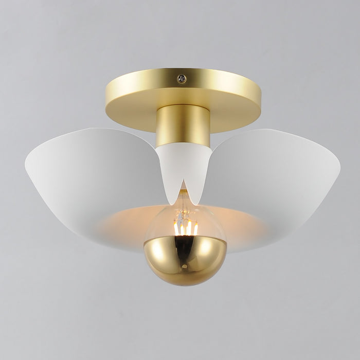 Maxim 11390WTSBR LED Flush Mount, White/Satin Brass