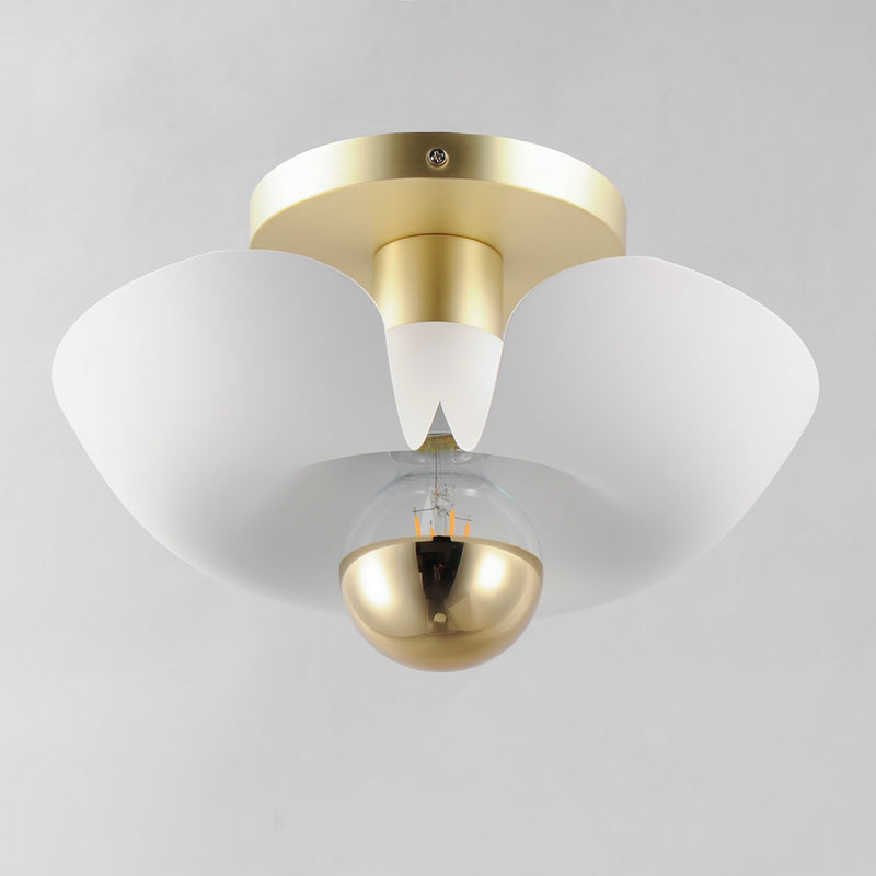 Maxim 11390WTSBR LED Flush Mount, White/Satin Brass