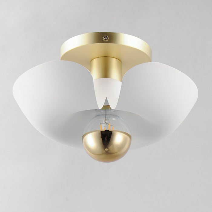 Maxim 11390WTSBR LED Flush Mount, White/Satin Brass