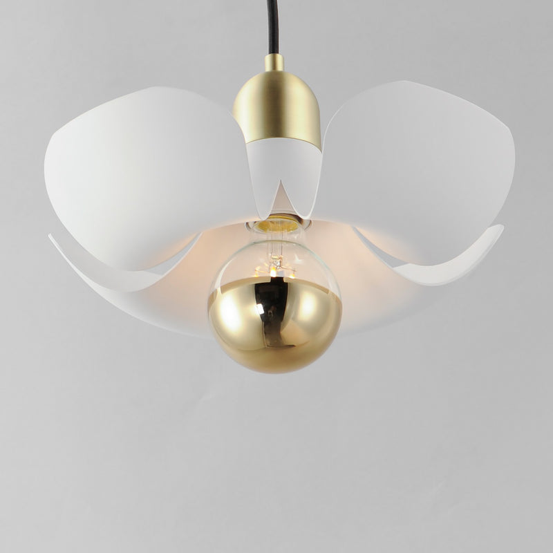 Maxim 11391WTSBR LED Pendant, White/Satin Brass