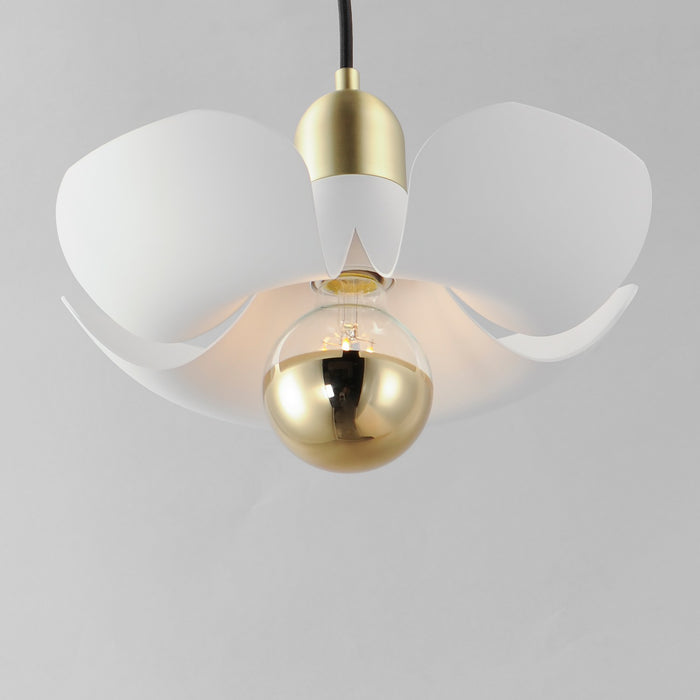 Maxim 11391WTSBR LED Pendant, White/Satin Brass