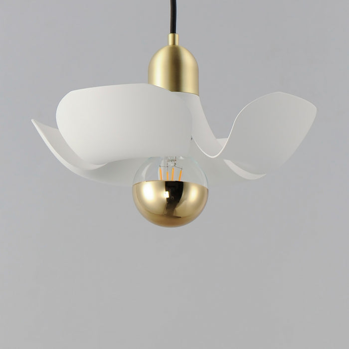 Maxim 11391WTSBR LED Pendant, White/Satin Brass