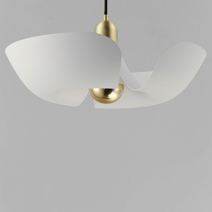 Maxim 11392WTSBR LED Pendant, White/Satin Brass