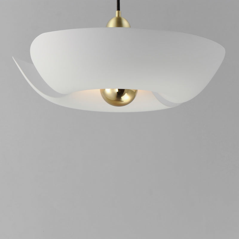 Maxim 11392WTSBR LED Pendant, White/Satin Brass