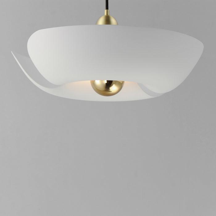 Maxim 11392WTSBR LED Pendant, White/Satin Brass